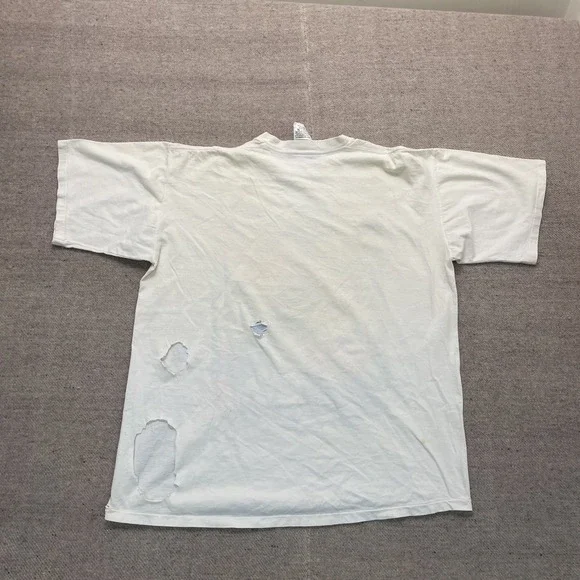 Vintage GILDA Marx art shirt mens Large white 1990s single stitch abstract - Picture 6 of 9